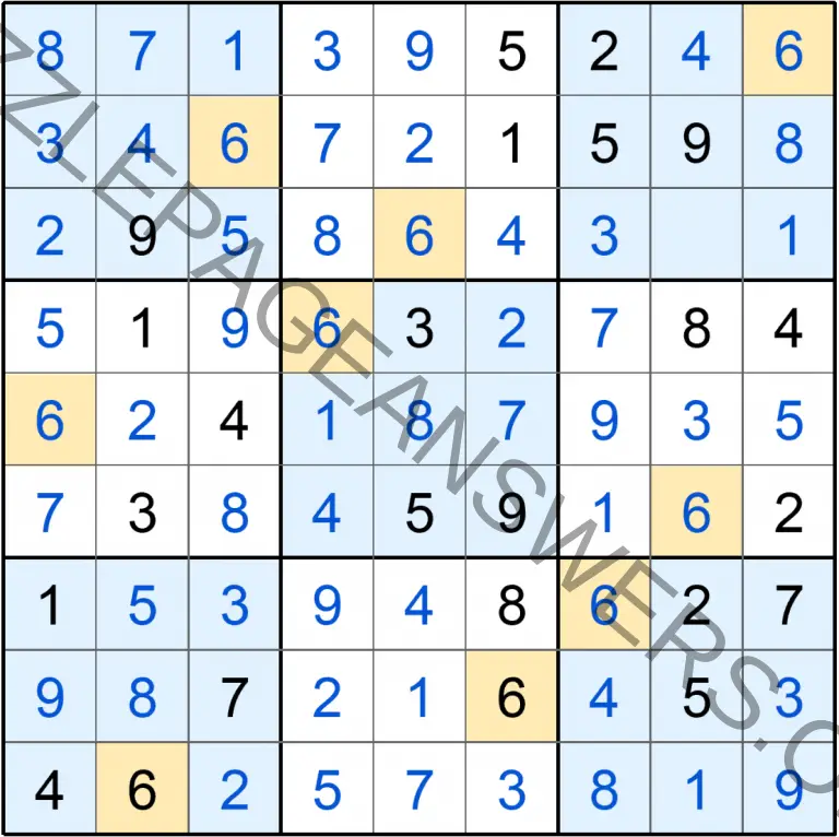 Puzzle Page Sudoku September 26 2019 Answers Puzzle Page Answers