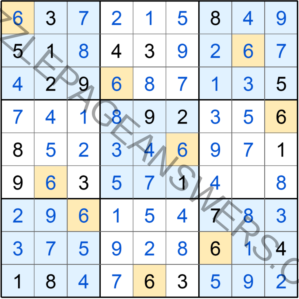 Puzzle Page Sudoku October 1 2019 Answers - Puzzle Page ...