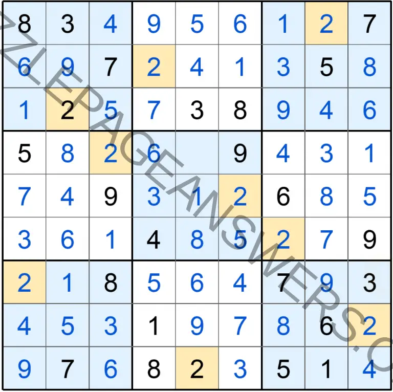 Puzzle Page Sudoku November 7 2019 Answers Puzzle Page Answers