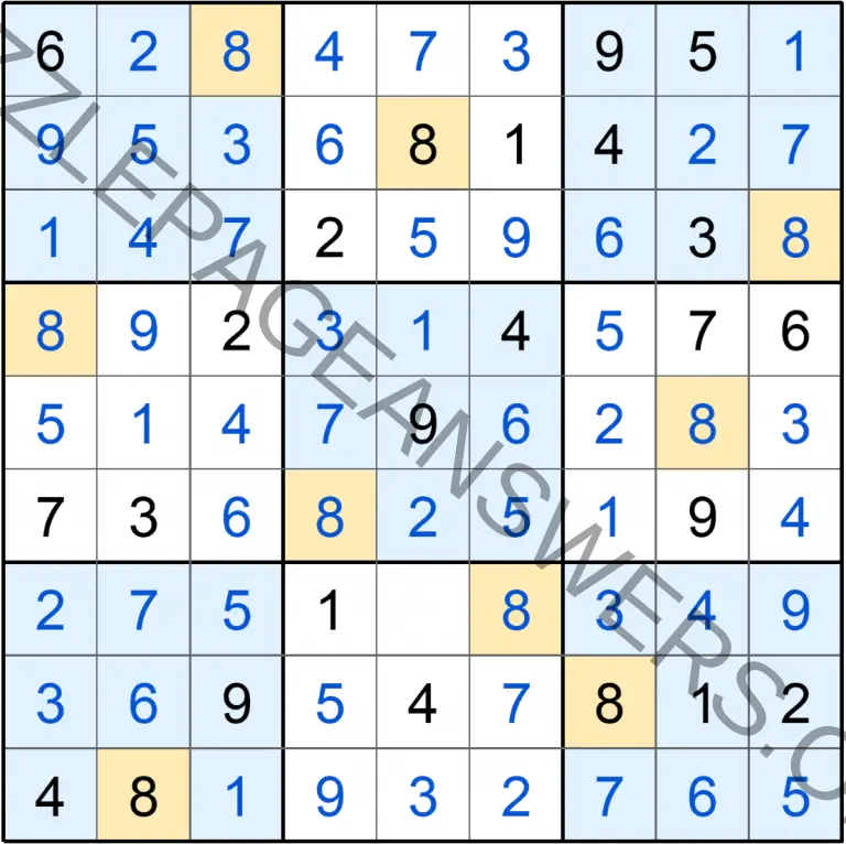 Puzzle Page Sudoku July 30 2020 Answers Puzzle Page Answers