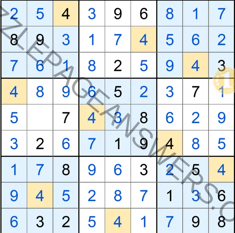 Puzzle Page Sudoku August 11 2020 Answers Puzzle Page Answers