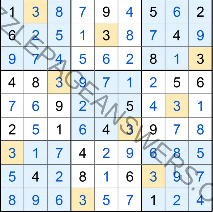 Puzzle Page Sudoku September 27 2020 Answers Puzzle Page Answers