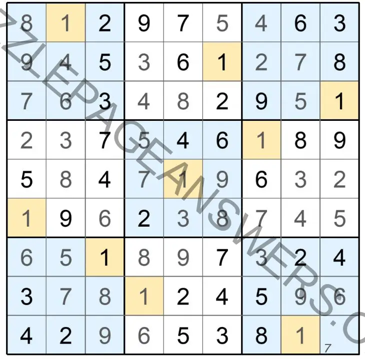 Puzzle Page Sudoku July 22 2021 Answers Puzzle Page Answers