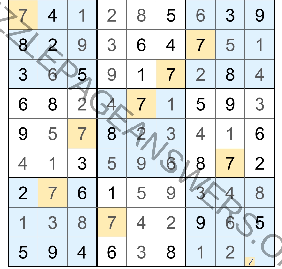 Puzzle Page Sudoku July 11 2021 Answers Puzzle Page Answers