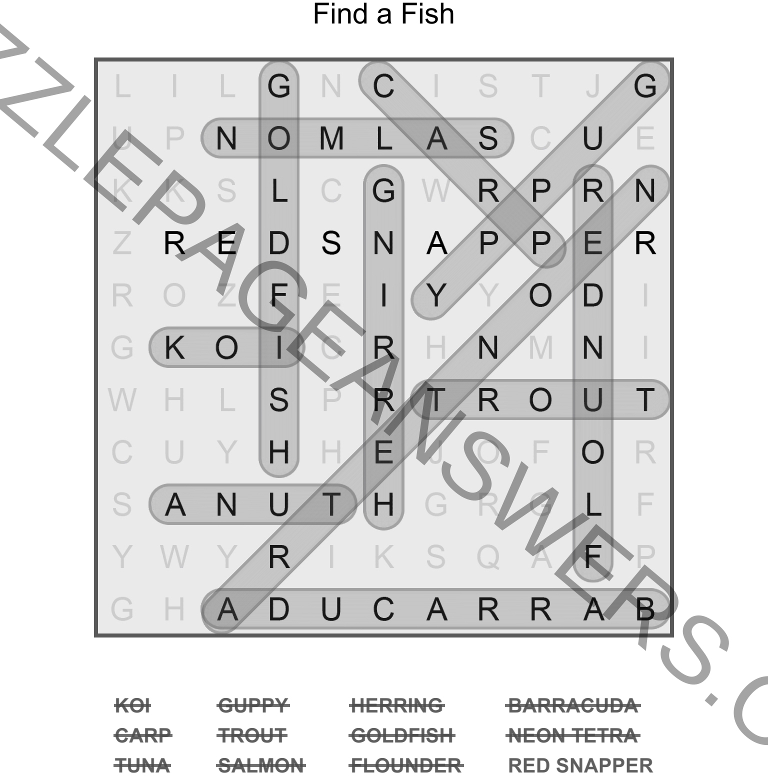 Puzzle Page Word Search November 1 2022 Answers Puzzle Page Answers