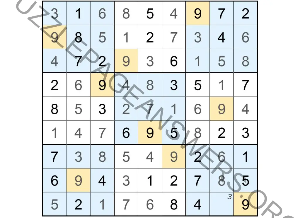 Puzzle Page Sudoku May 9 2023 Answers