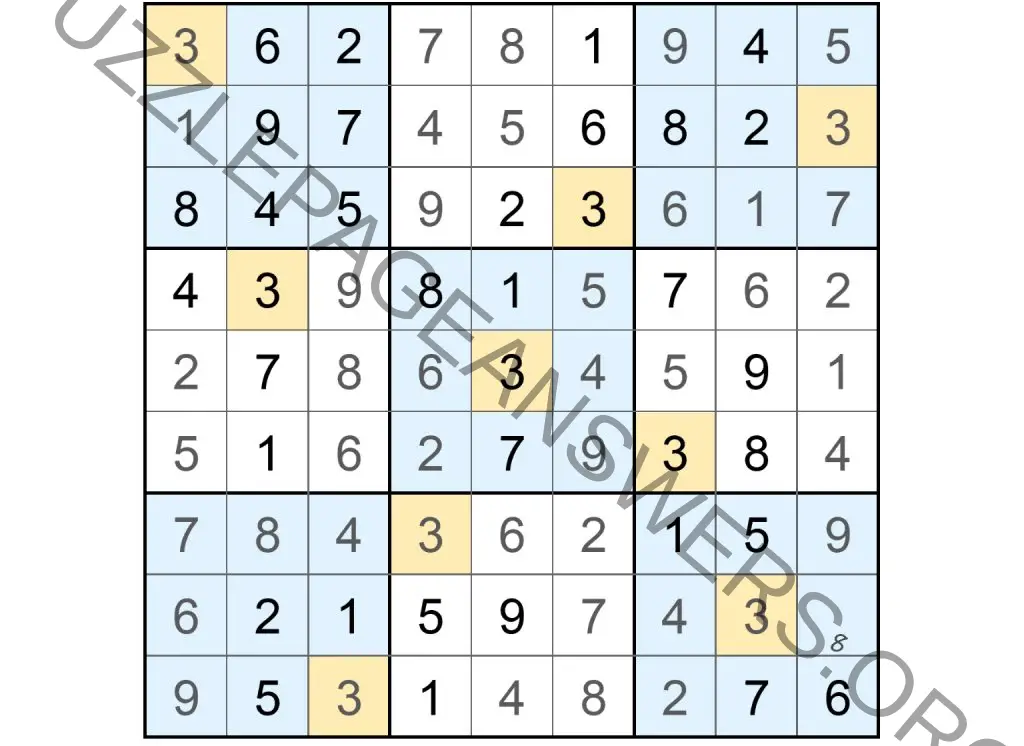 Puzzle Page Sudoku June 27 2023 Answers