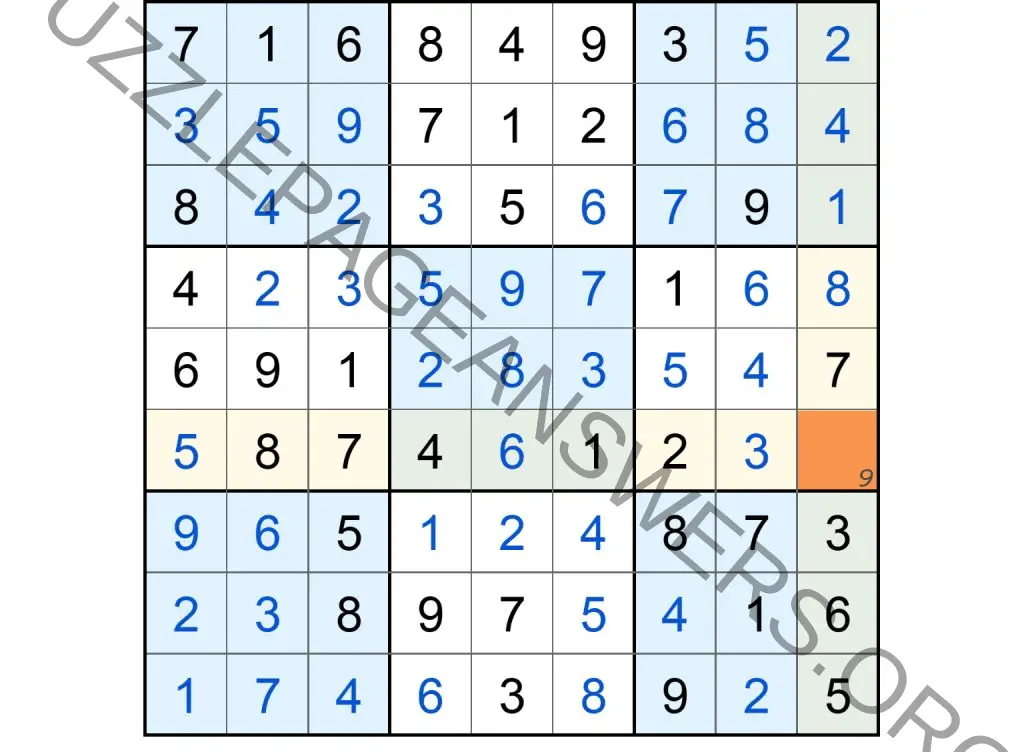 Puzzle Page Sudoku September 22 2024 Answers