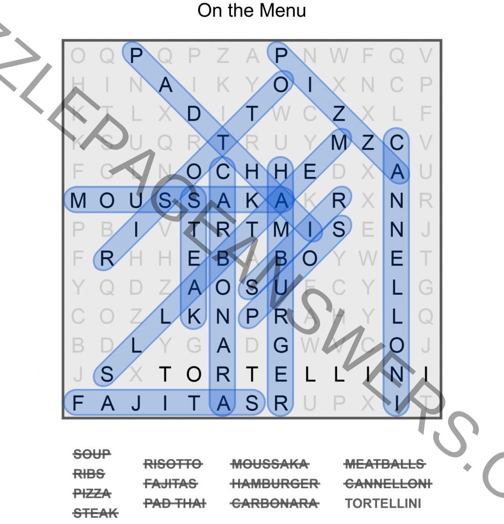 Puzzle Page Word Search September 29 2024 Answers