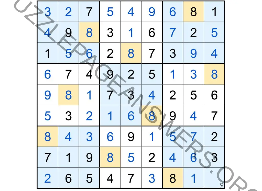 Puzzle Page Sudoku September 29 2024 Answers