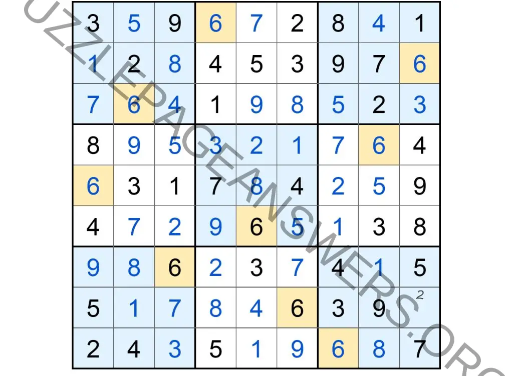 Puzzle Page Sudoku October 1 2024 Answers