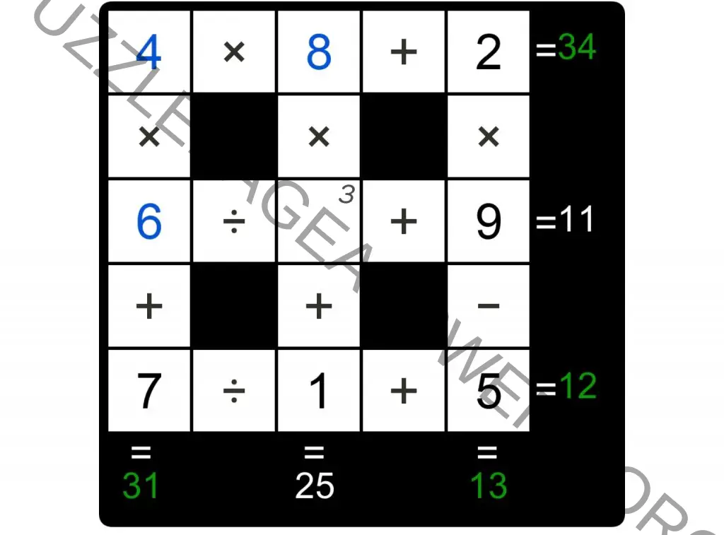 Puzzle Page Cross Sum October 9 2024 Answers