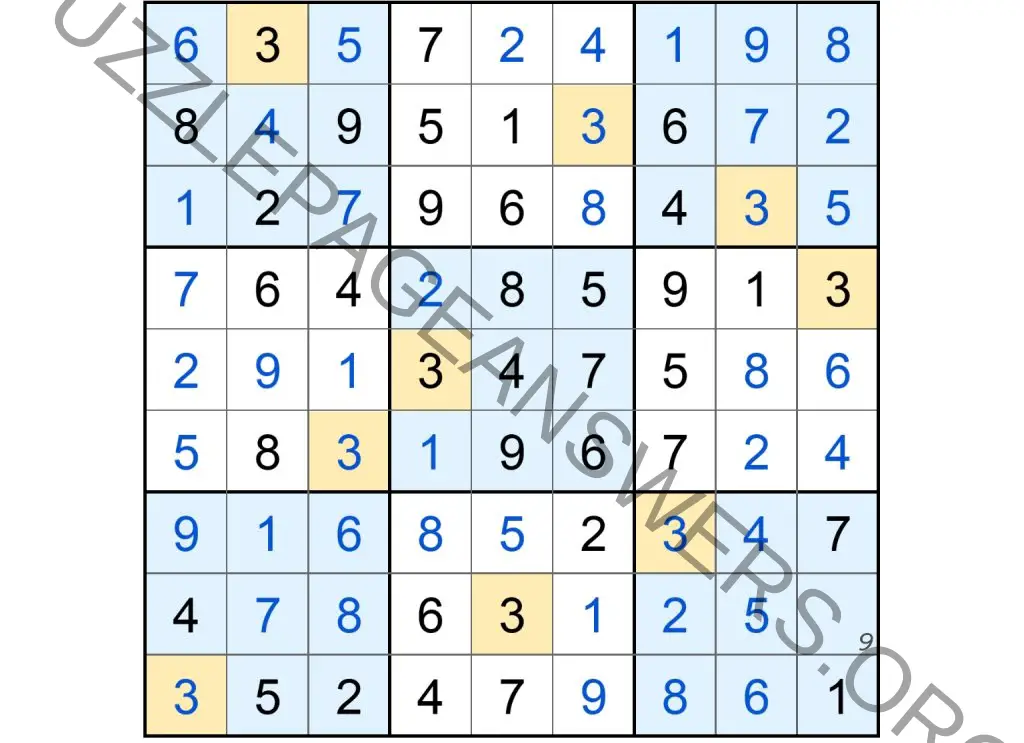 Puzzle Page Sudoku October 13 2024 Answers