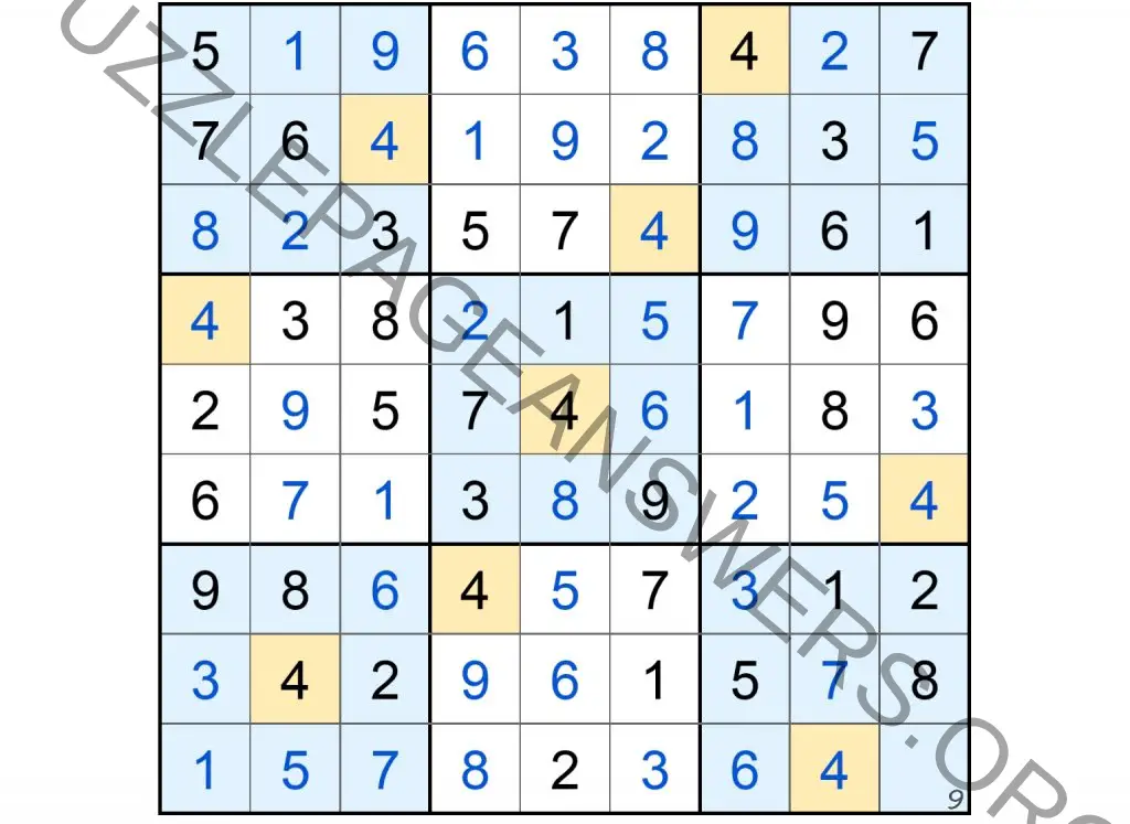 Puzzle Page Sudoku October 17 2024 Answers