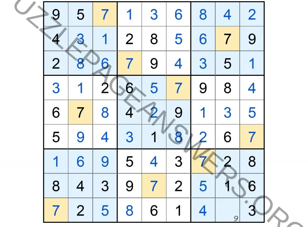 Puzzle Page Sudoku October 22 2024 Answers