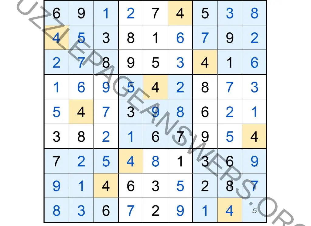 Puzzle Page Sudoku October 27 2024 Answers