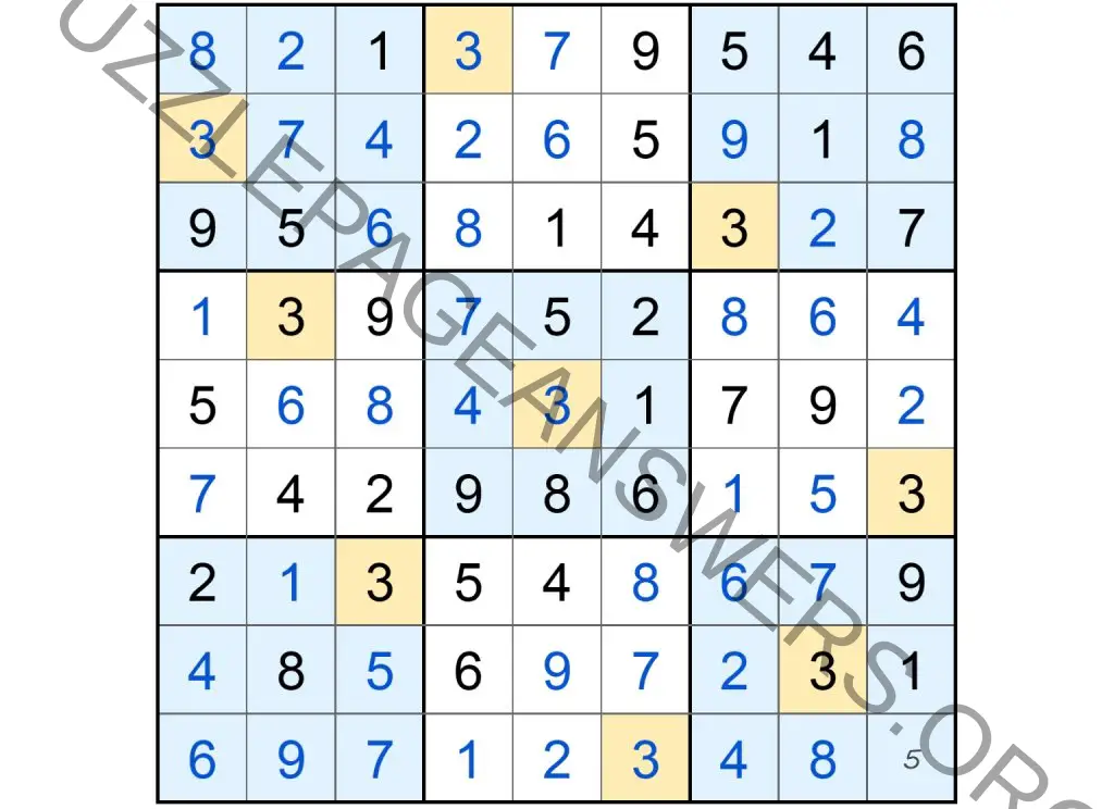 Puzzle Page Sudoku October 3 2024 Answers