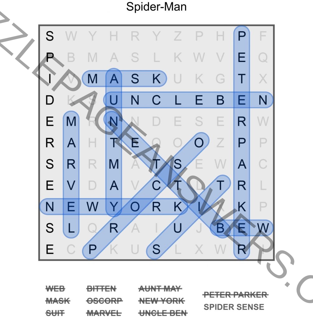 Puzzle Page Word Search October 11 2024 Answers