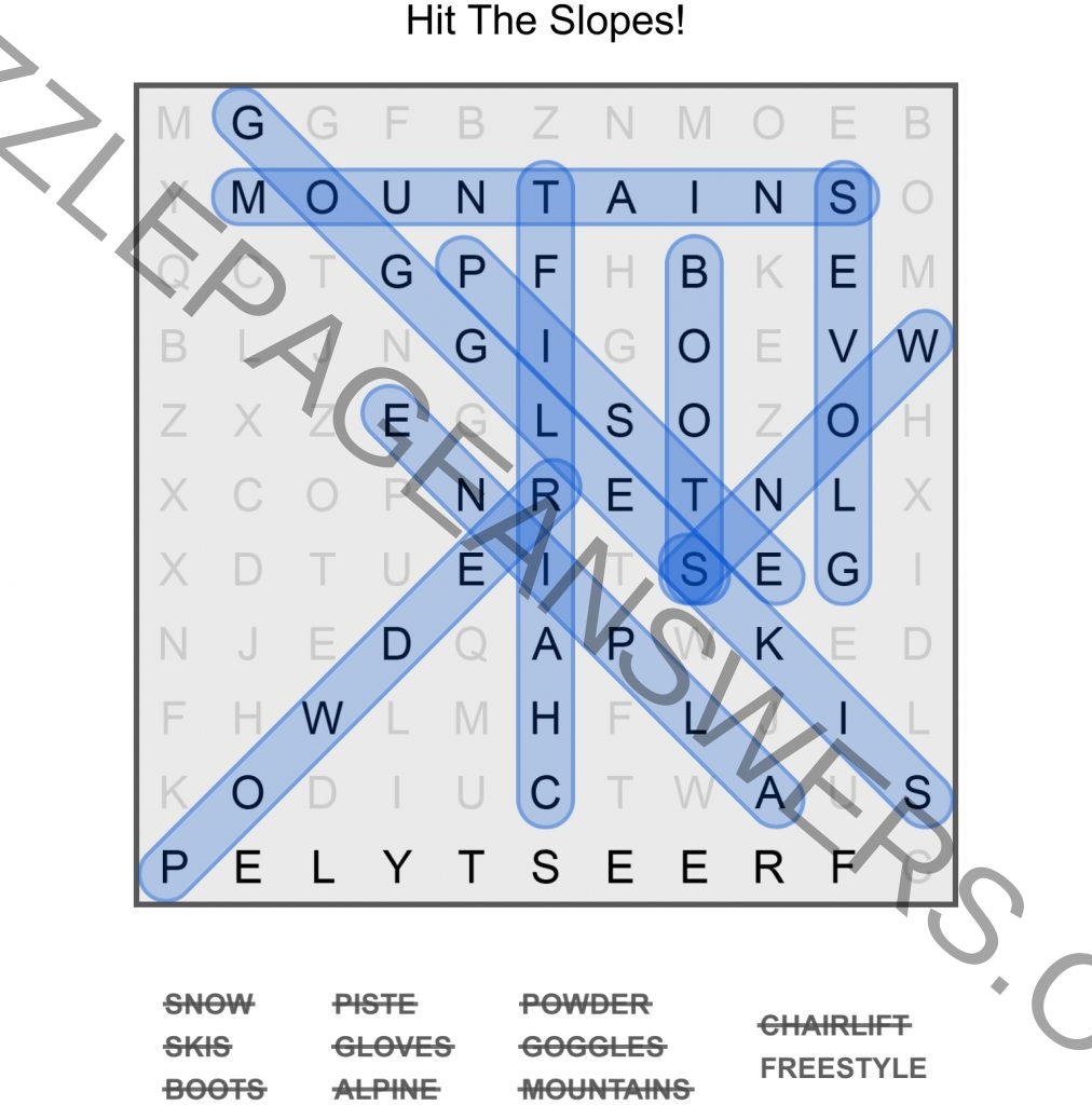 Puzzle Page Word Search October 22 2024 Answers