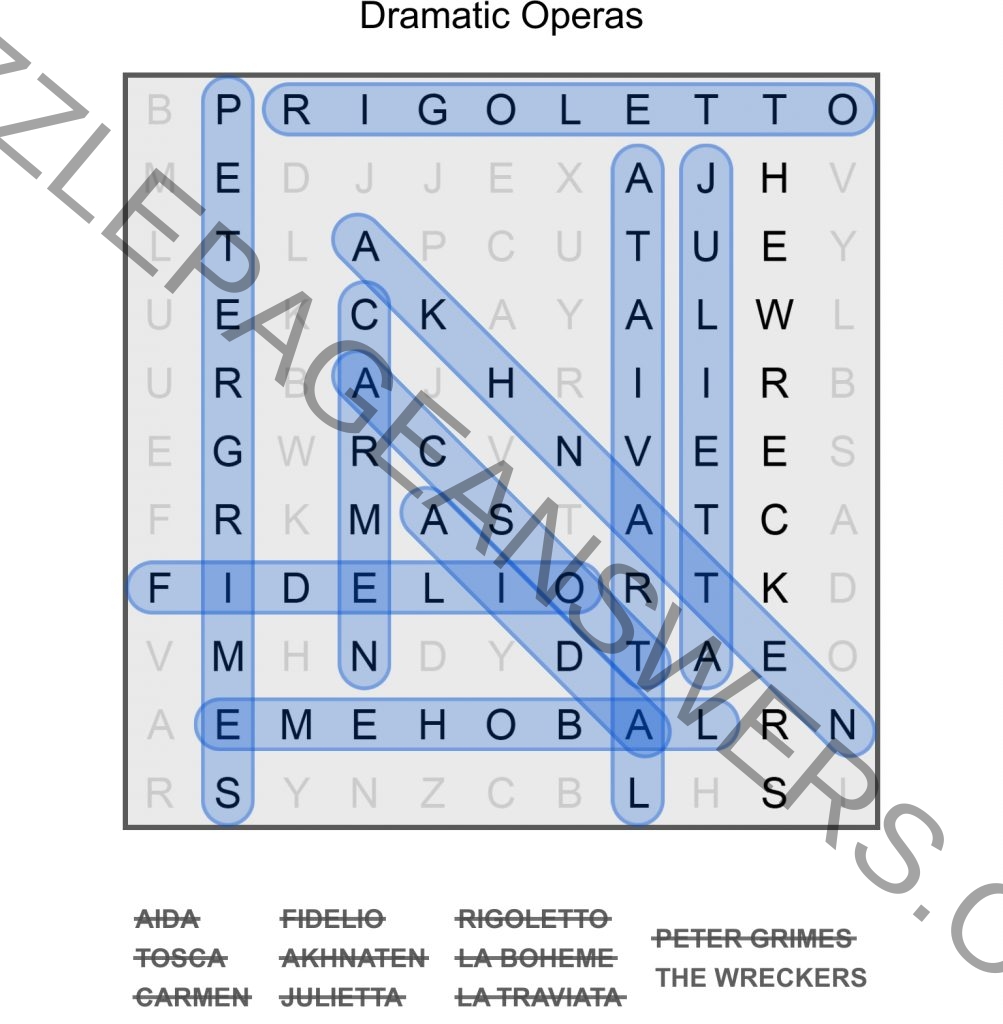 Puzzle Page Word Search October 25 2024 Answers