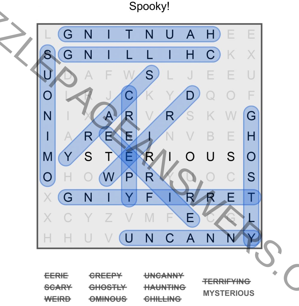 Puzzle Page Word Search October 29 2024 Answers