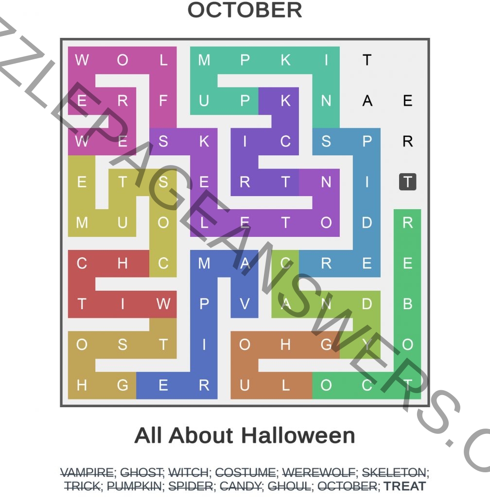 Puzzle Page Word Snake October 30 2024 Answers