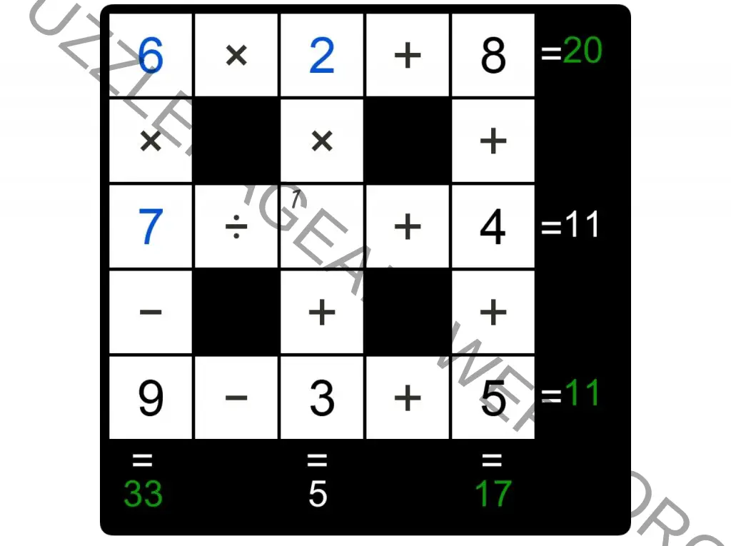 Puzzle Page Cross Sum November 10 2024 Answers