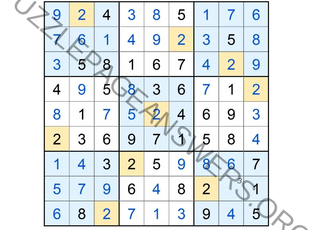 Puzzle Page Sudoku November 10 2024 Answers