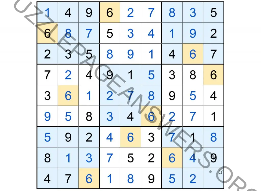 Puzzle Page Sudoku November 12 2024 Answers