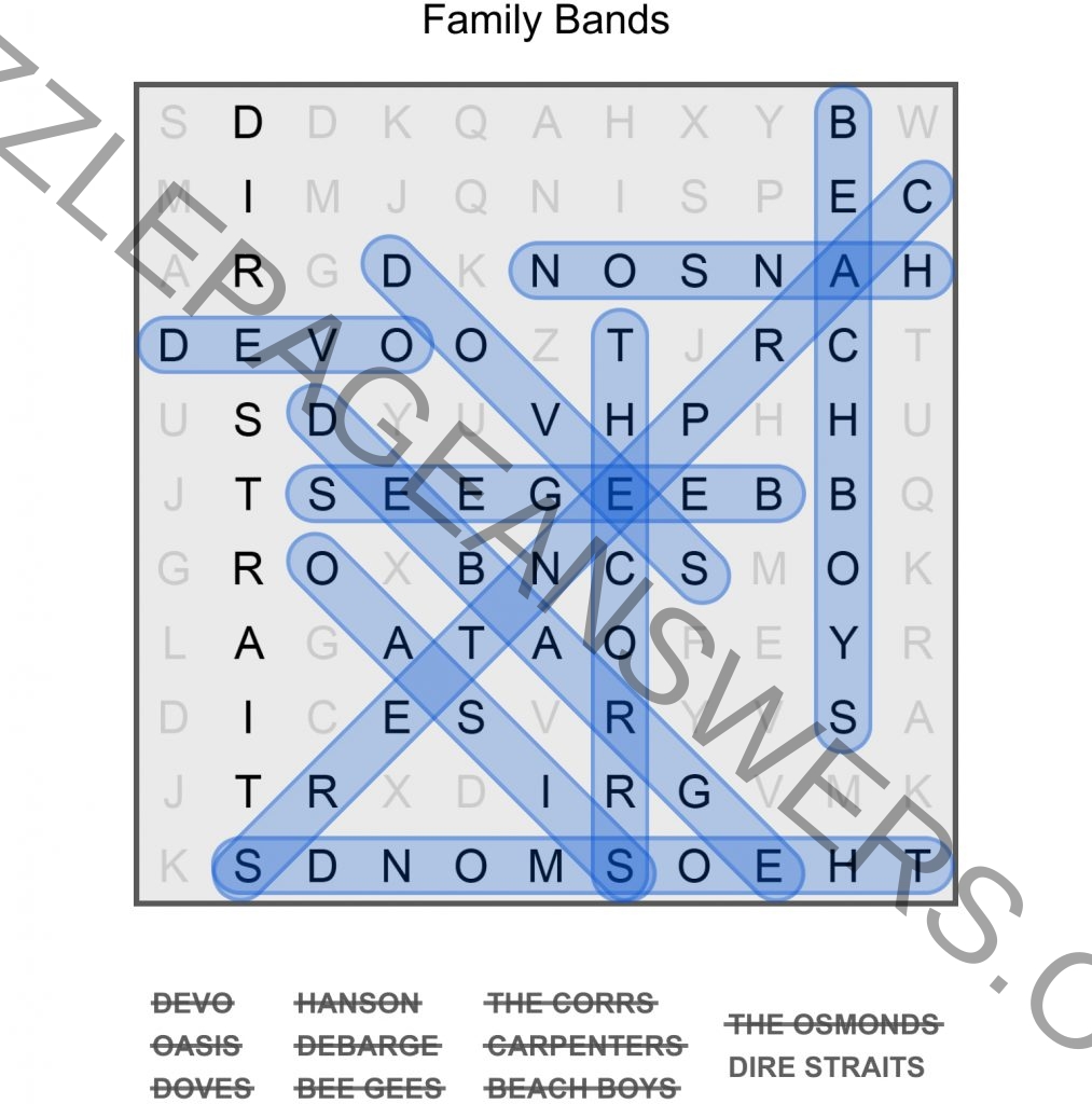 Puzzle Page Word Search November 12 2024 Answers