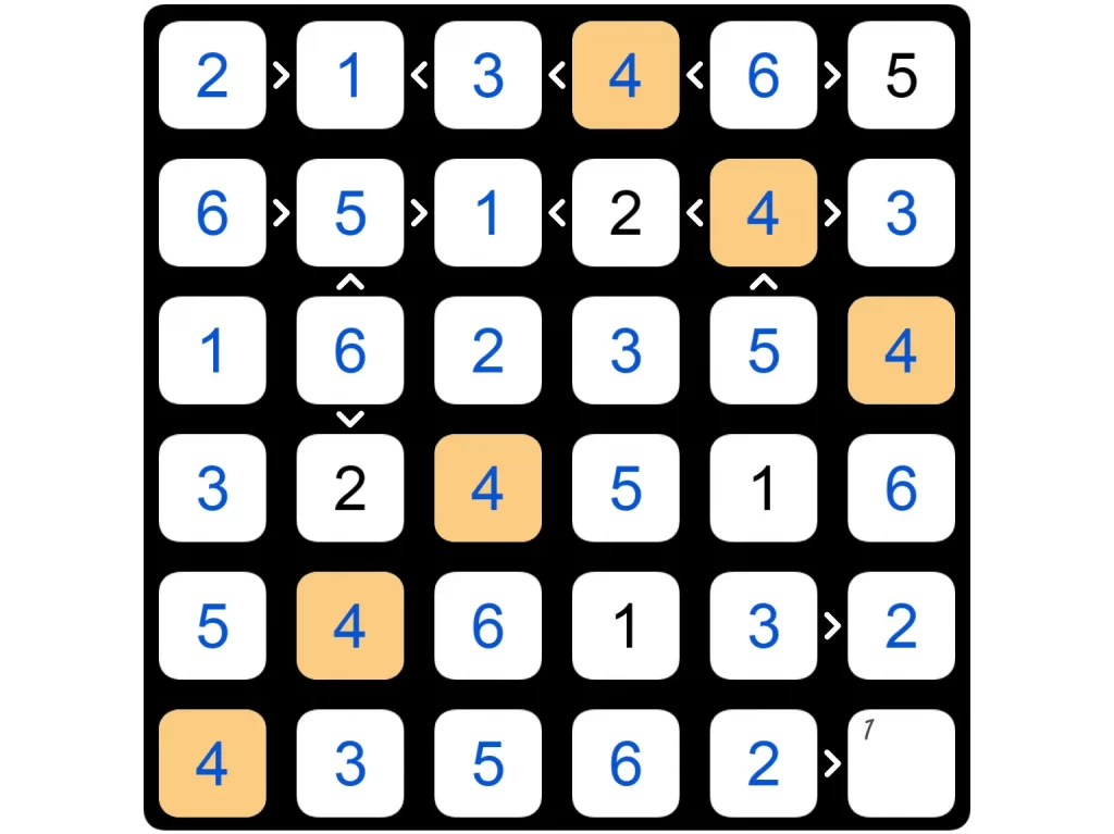 Puzzle Page Futoshiki January 18 2025 Answers