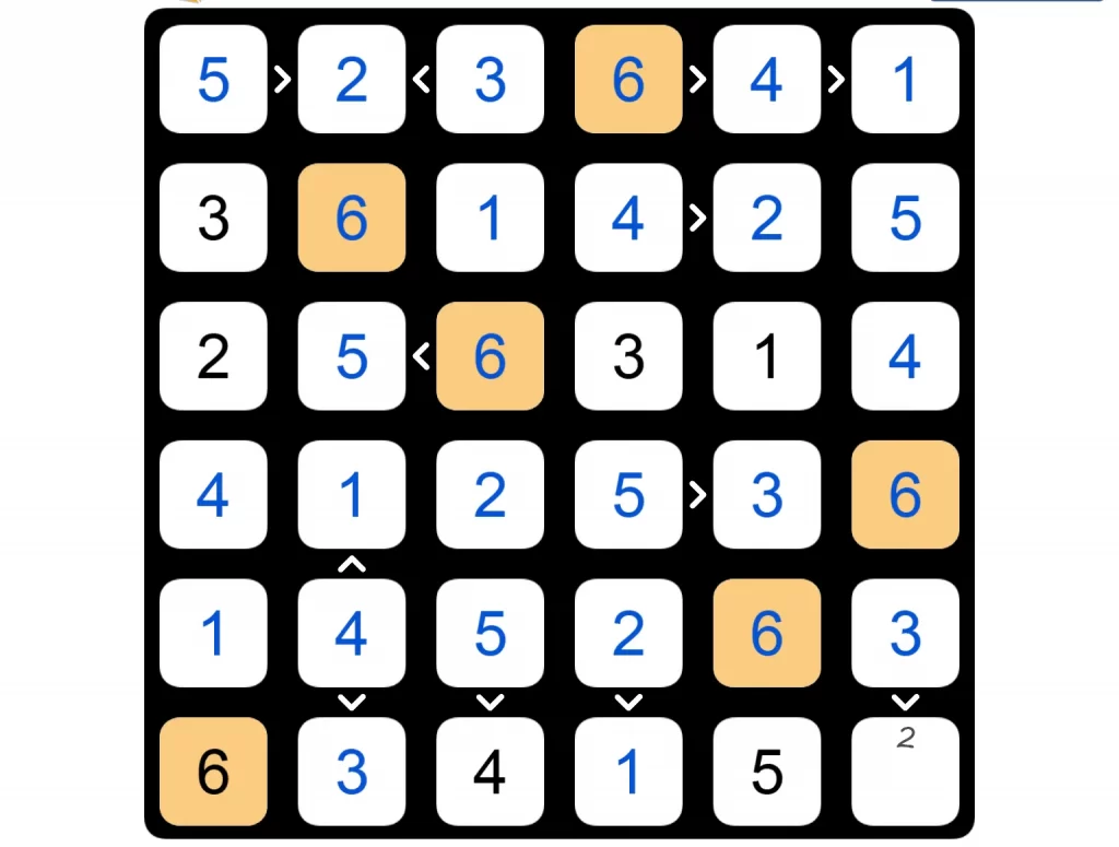 Puzzle Page Futoshiki February 21 2025 Answers