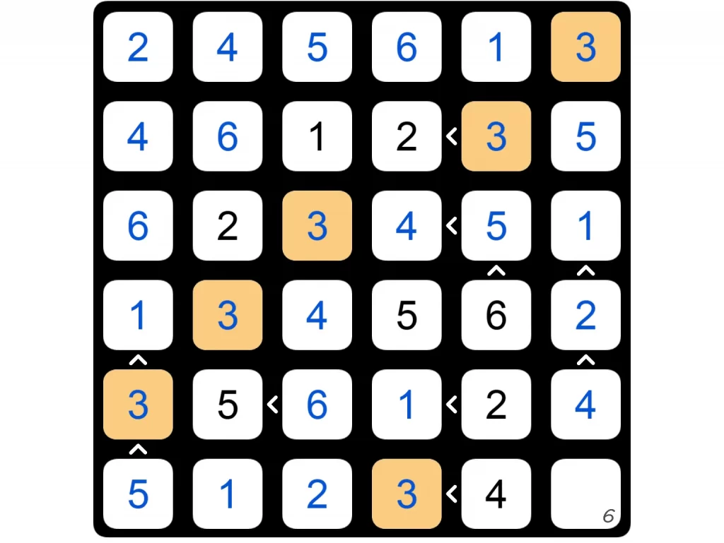 Puzzle Page Futoshiki February 22 2025 Answers