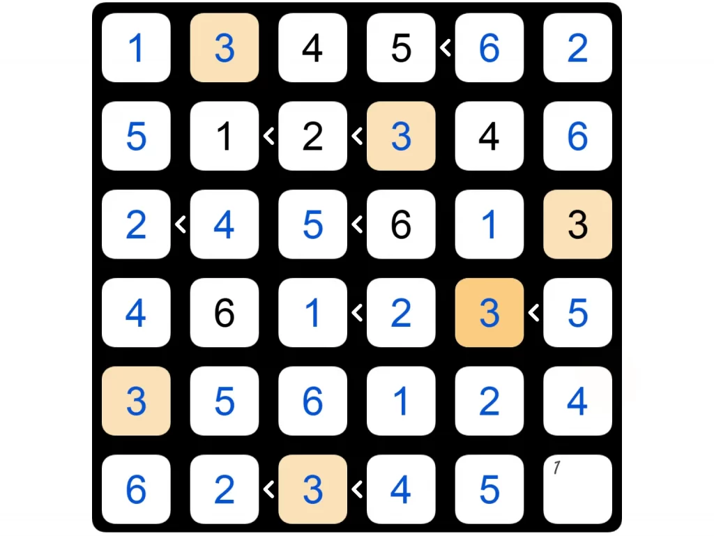 Puzzle Page Futoshiki March 15 2025 Answers