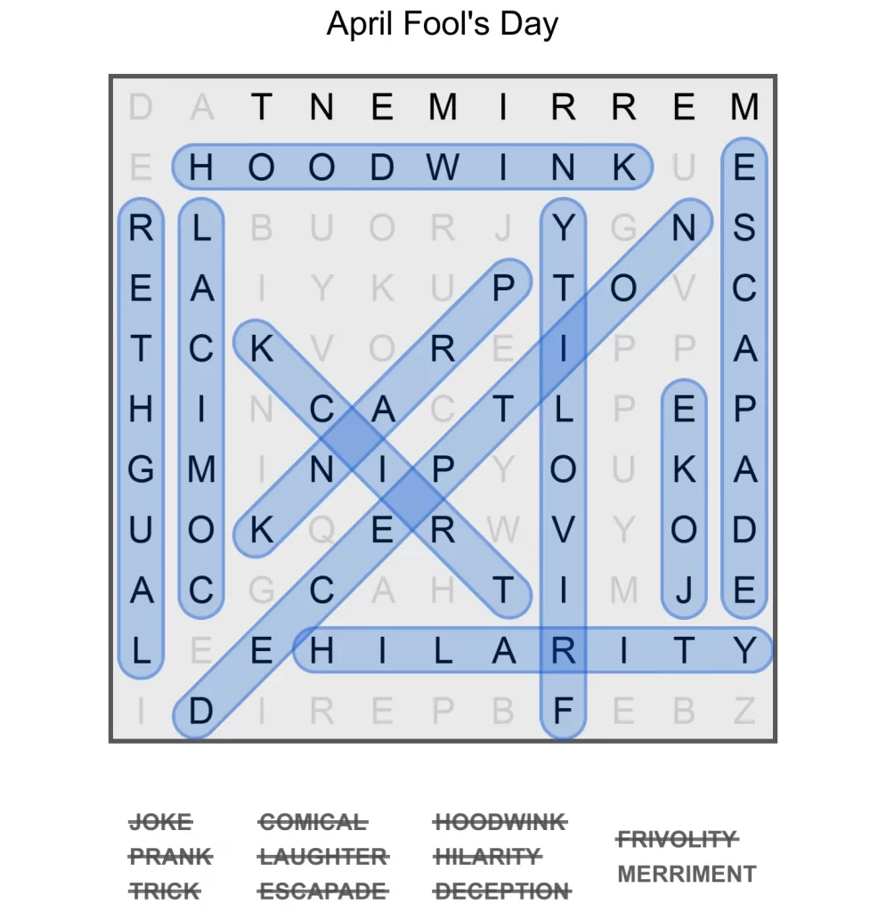Puzzle Page Word Search April 1 2025 Answers