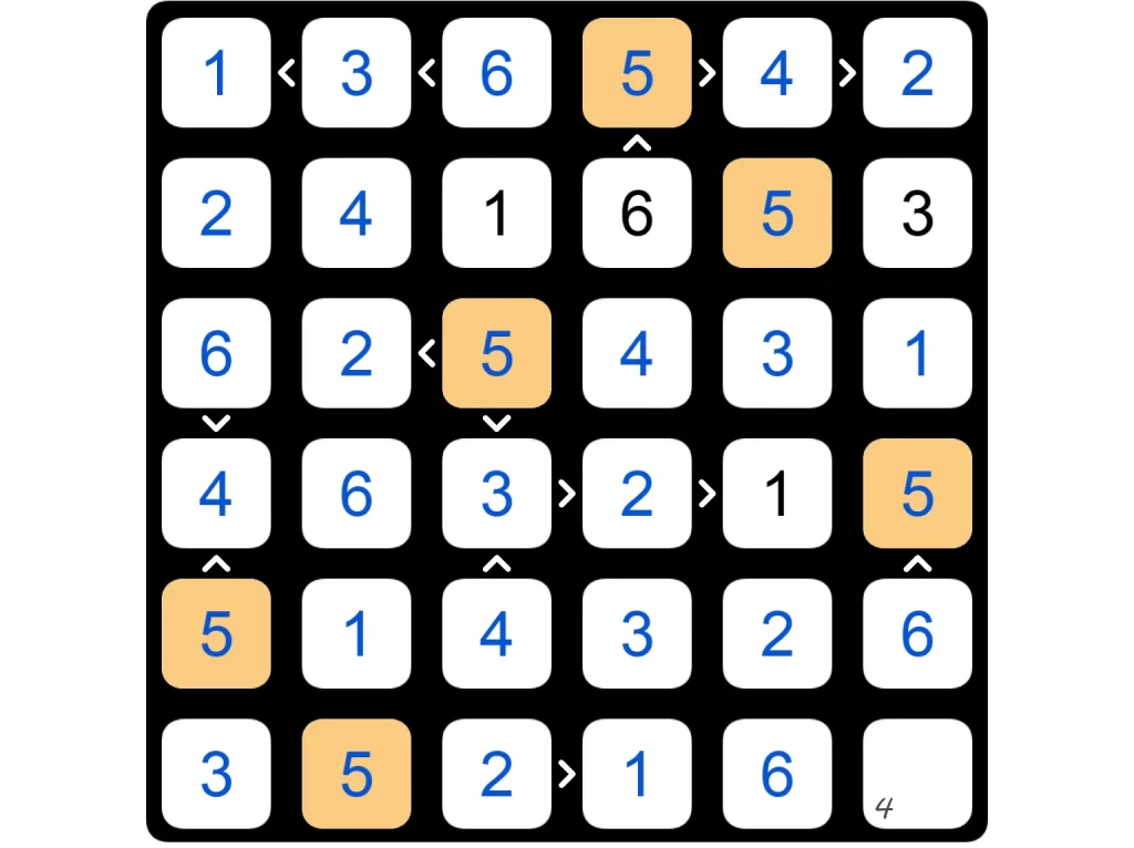 Puzzle Page Futoshiki April 26 2025 Answers