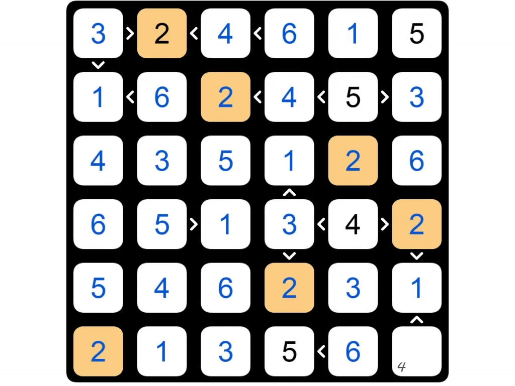 Puzzle Page Futoshiki April 5 2025 Answers