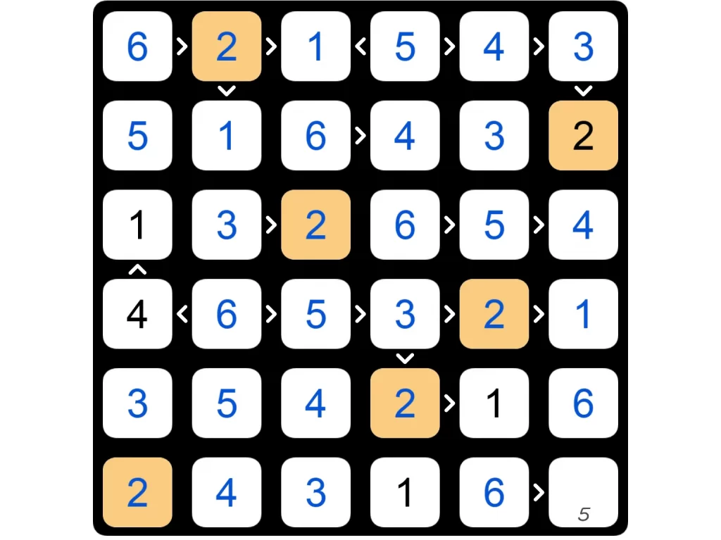 Puzzle Page Futoshiki May 2 2025 Answers